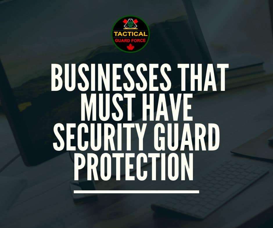 BUSINESSES THAT MUST HAVE SECURITY GUARD PROTECTION